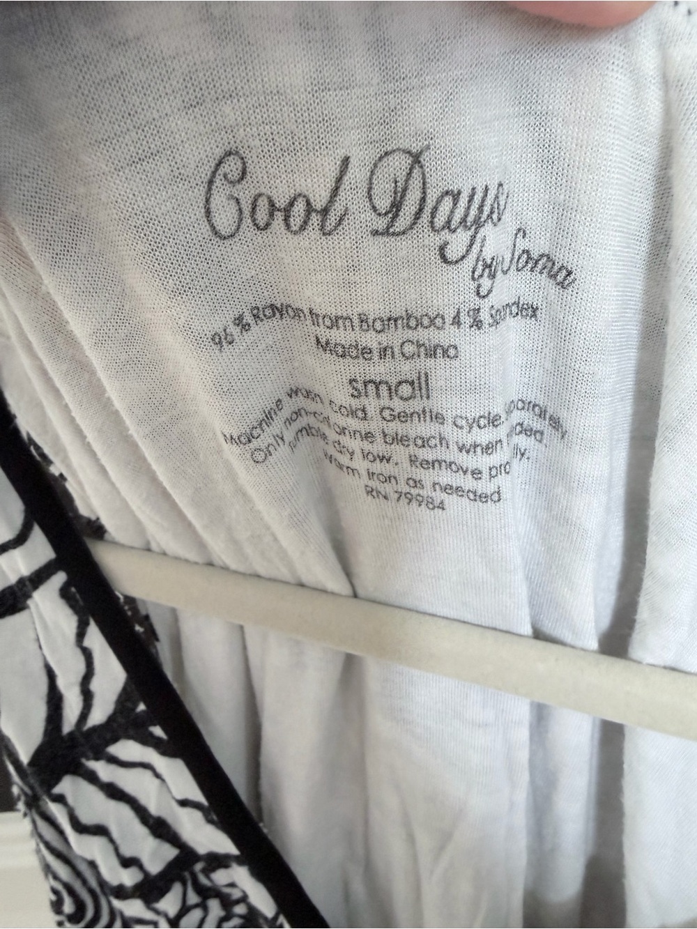 Soma Cool Days Black & White Abstract Floral Maxi Lounge Dress Small - Picture 6 of 6